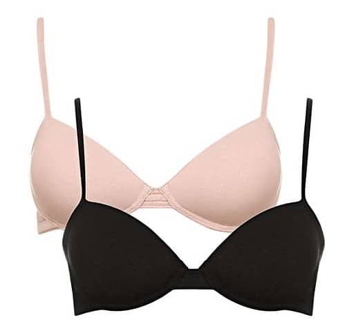 wired girls bras in black and nude