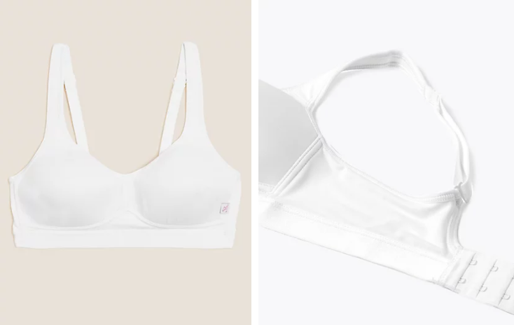first sports bra white