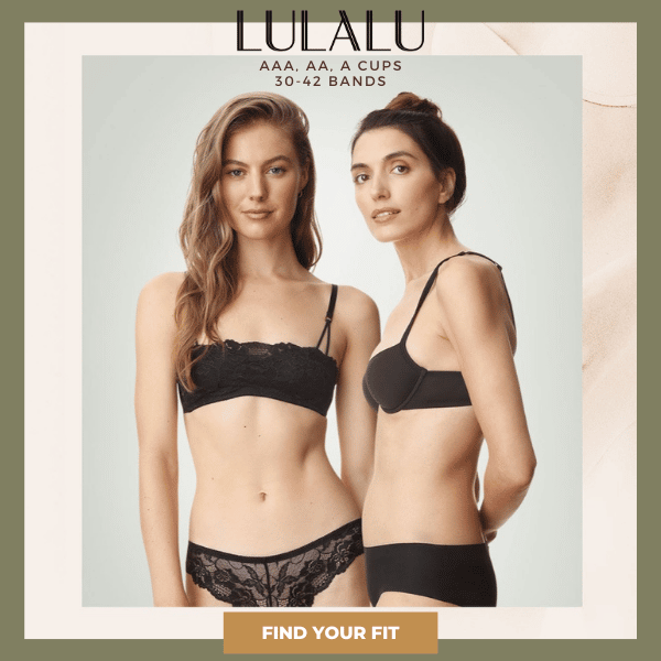 two models showing in bras having small breasts