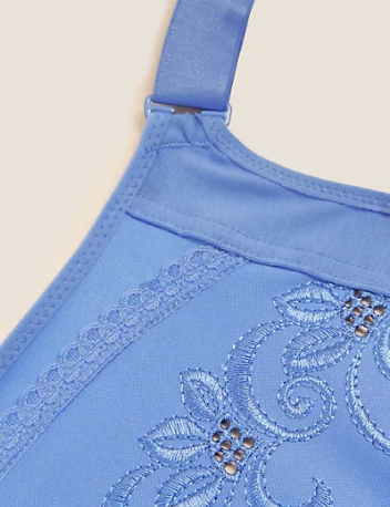 showing embroidery on bra in flattening design
